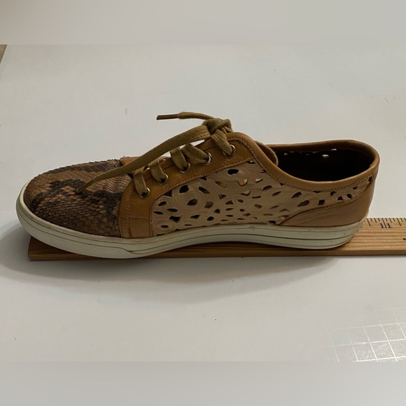 Franco Cuadra Brown casual Women's Python Snakeskin Leather Sneakers US 7-71/2 - Picture 13 of 15